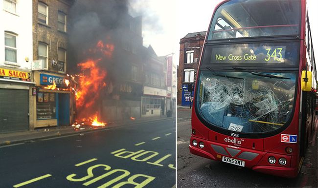 london   shop and bus 